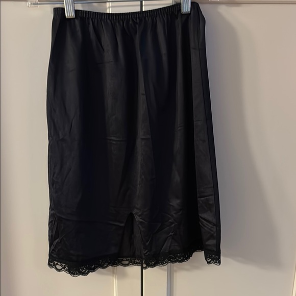 Vintage nylon pale peach pajama set, black slip and cream slip size S - Picture 3 of 13